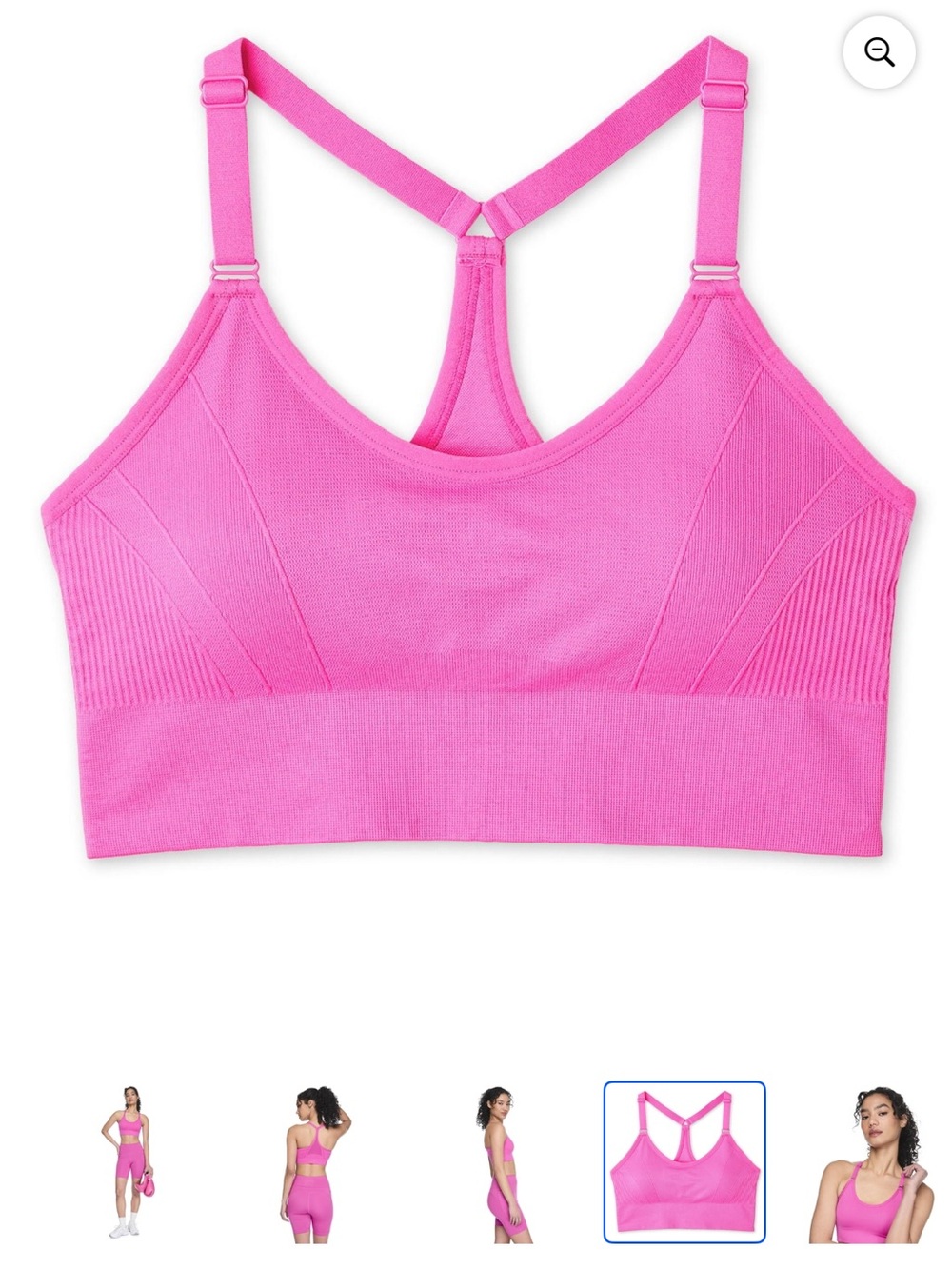 Athletic Works Cami yoga Bra Pink Racerback